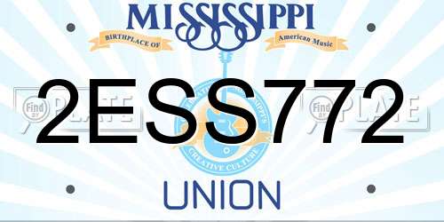 2ESS772 Mississippi License Plate