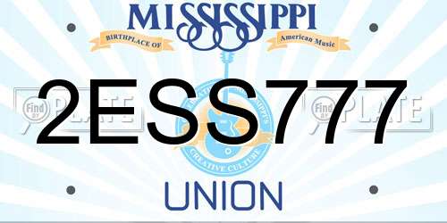 2ESS777 Mississippi License Plate