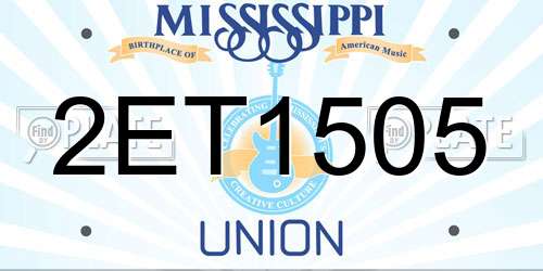 2ET1505 Mississippi License Plate