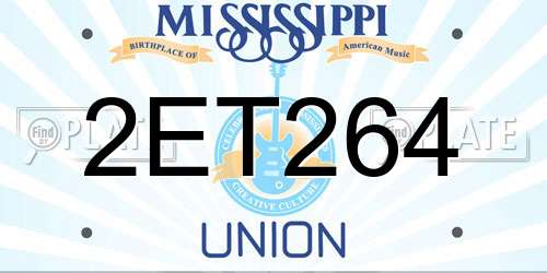 2ET264 Mississippi License Plate