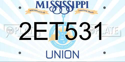 2ET531 Mississippi License Plate