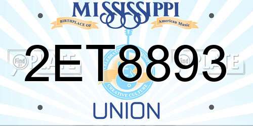 2ET8893 Mississippi License Plate