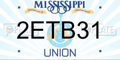 2ETB31 Mississippi License Plate