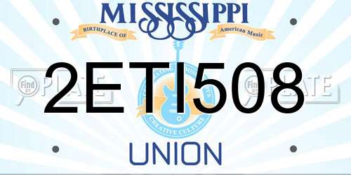 2ETI508 Mississippi License Plate