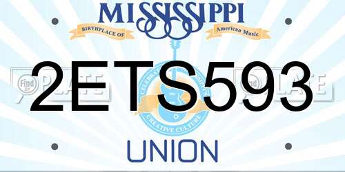 2ETS593 Mississippi License Plate