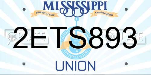 2ETS893 Mississippi License Plate