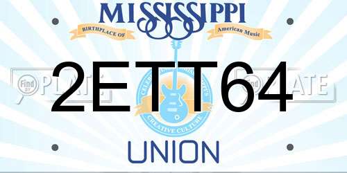 2ETT64 Mississippi License Plate