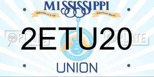 2ETU20 Mississippi License Plate