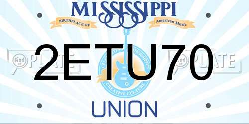 2ETU70 Mississippi License Plate