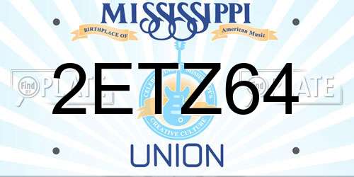 2ETZ64 Mississippi License Plate