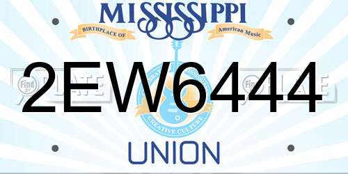 2EW6444 Mississippi License Plate