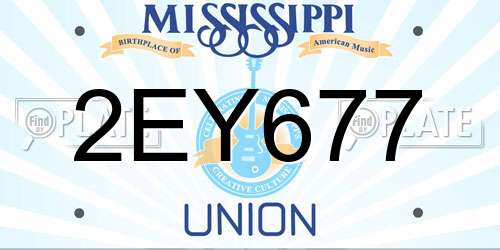 2EY677 Mississippi License Plate