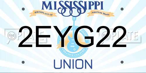 2EYG22 Mississippi License Plate
