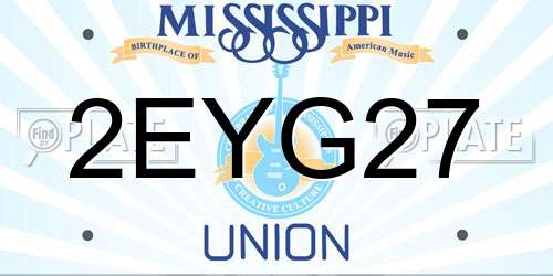 2EYG27 Mississippi License Plate
