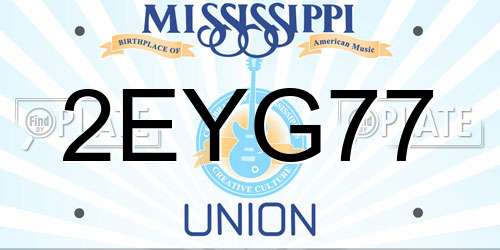 2EYG77 Mississippi License Plate