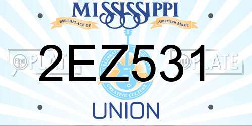 2EZ531 Mississippi License Plate