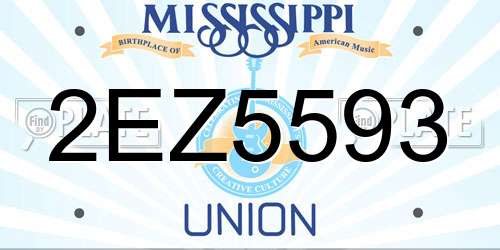 2EZ5593 Mississippi License Plate