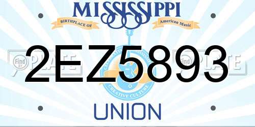 2EZ5893 Mississippi License Plate