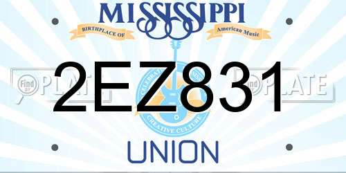 2EZ831 Mississippi License Plate