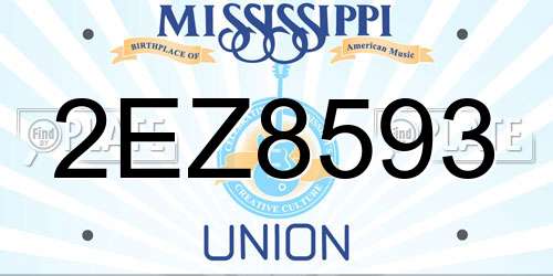2EZ8593 Mississippi License Plate