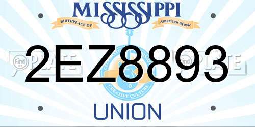 2EZ8893 Mississippi License Plate