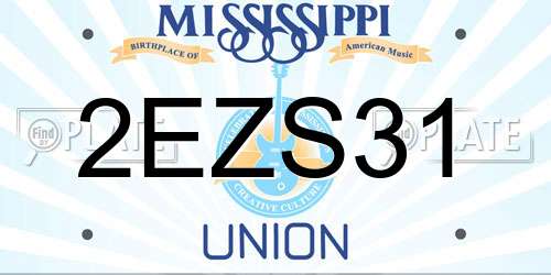 2EZS31 Mississippi License Plate