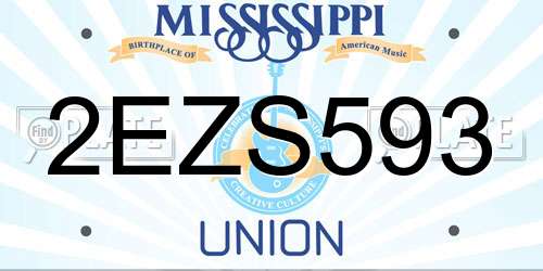 2EZS593 Mississippi License Plate