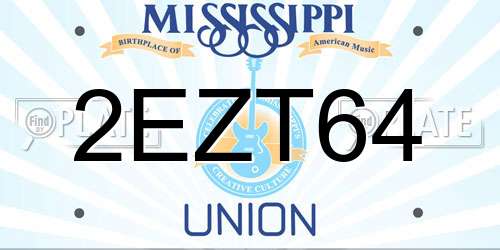 2EZT64 Mississippi License Plate