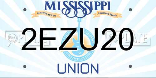 2EZU20 Mississippi License Plate