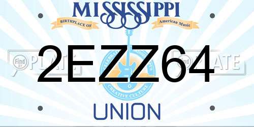 2EZZ64 Mississippi License Plate