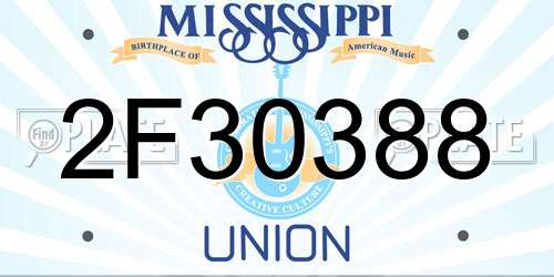 2F30388 Mississippi License Plate
