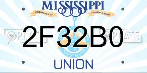 2F32B0 Mississippi License Plate