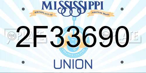 2F33690 Mississippi License Plate