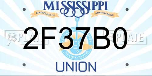 2F37B0 Mississippi License Plate