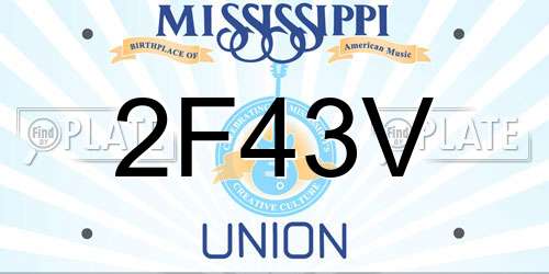 2F43V Mississippi License Plate