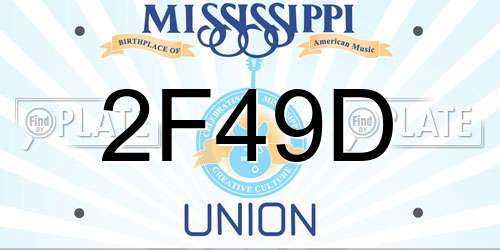 2F49D Mississippi License Plate