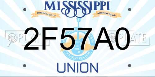 2F57A0 Mississippi License Plate