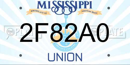 2F82A0 Mississippi License Plate