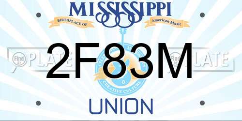 2F83M Mississippi License Plate