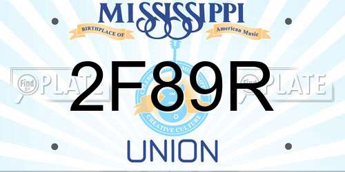 2F89R Mississippi License Plate