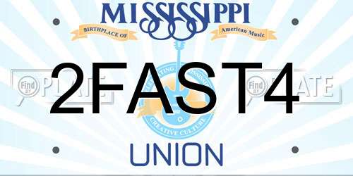 2FAST4 Mississippi License Plate