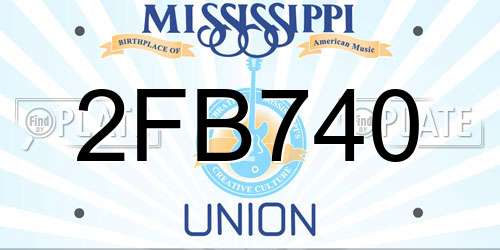 2FB740 Mississippi License Plate
