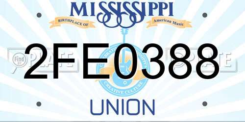 2FE0388 Mississippi License Plate