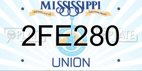 2FE280 Mississippi License Plate