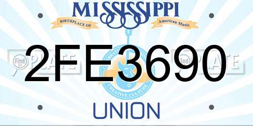 2FE3690 Mississippi License Plate