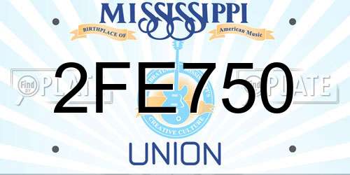 2FE750 Mississippi License Plate