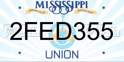 2FED355 Mississippi License Plate