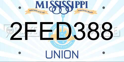 2FED388 Mississippi License Plate