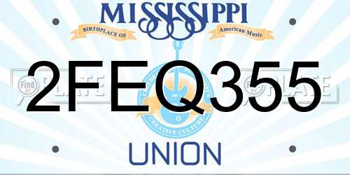 2FEQ355 Mississippi License Plate