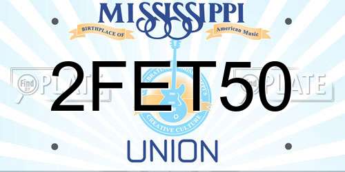 2FET50 Mississippi License Plate